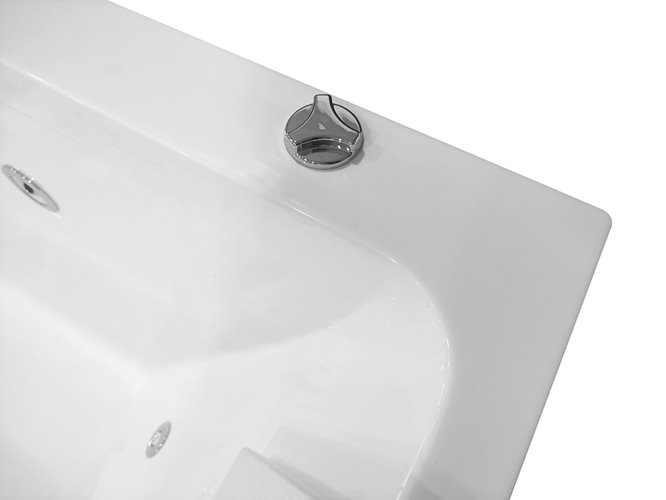 Przyścienna wanna z hydromasażem prostokątna konglomerat 170x80 cm MO-1803B