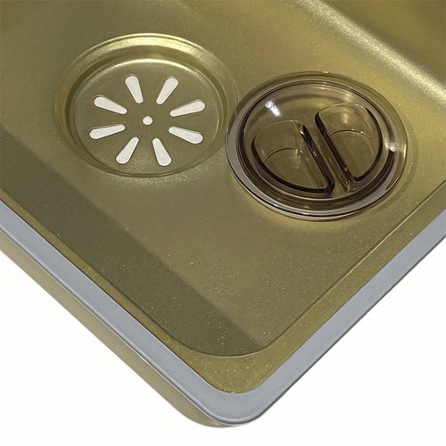 Zlewozmywak kuchenny stalowy jednokomorowy złoty ARGOS 68X46 ASI 304