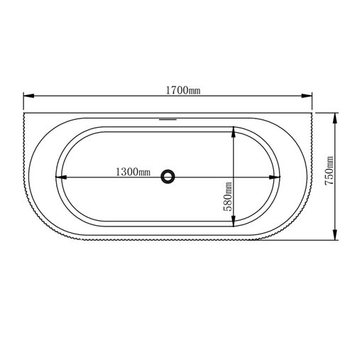 Wanna wolnostojąca przyścienna korek złoty szczotkowany 170 cm Carlo Led Hydrosan