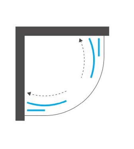 Kabina prysznicowa półokrągła 80x80 K-0565 New Varia Black