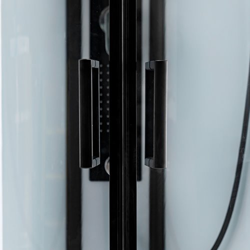 Kabina prysznicowa półokrągła zabudowana jasny środek 80x80 Clara