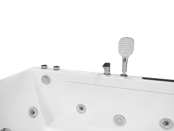 Przyścienna wanna z hydromasażem prostokątna konglomerat 150x75 cm MO-1803A