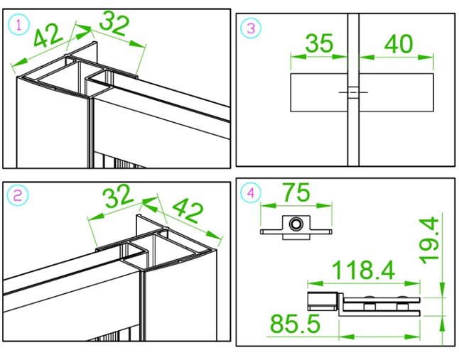 Czarna kabina prysznicowa pięciokątna 100x100 drzwi uchylne BS07C