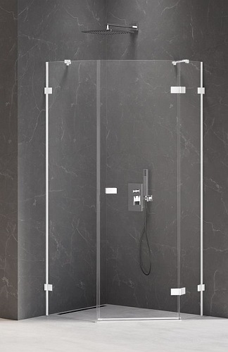 Biała kabina pięciokątna 100x80 EXK-3869 Avexa New Trendy White