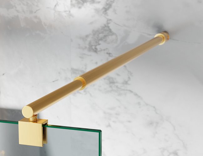 Ścianka prysznicowa 200 cm okucia złoty mat szkło 8mm Swiss Liniger