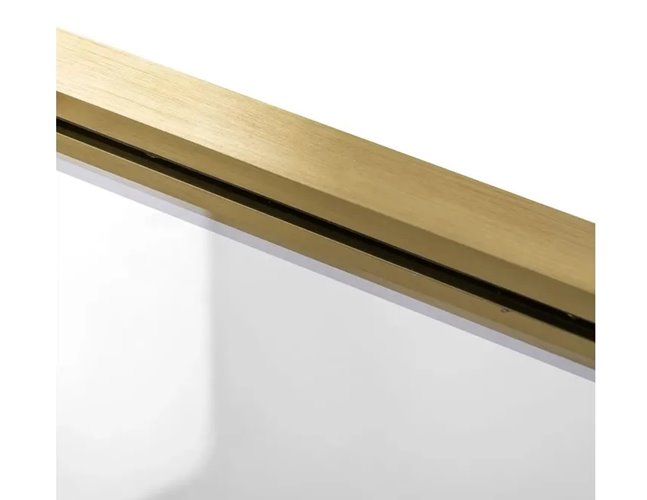 Złote szczotkowane drzwi prysznicowe rozsuwane 130 cm Rapid Slide Rea