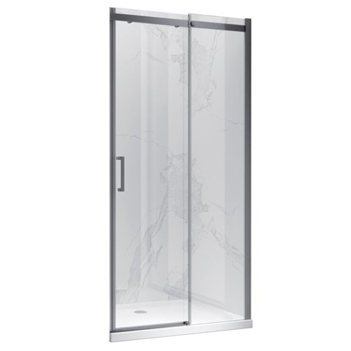 Stal szczotkowana drzwi prysznicowe do wnęki 125-130 cm rozsuwane szkło 8 mm KZ09D