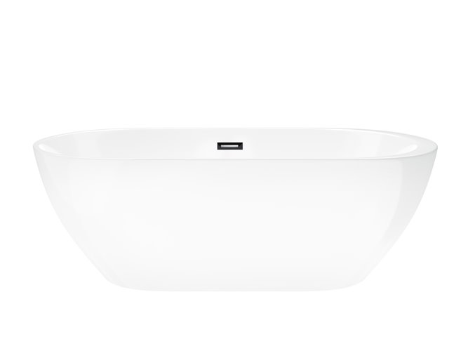 Wanna akrylowa, wolnostojąca Reno Corsan 160 cm korek klik-klak czarny