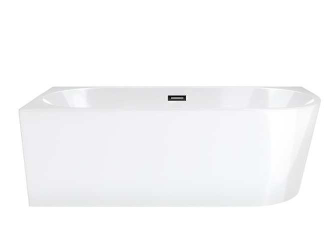 Wanna narożna przyścienna 160 cm Intero Corsan Lewa korek klik-klak czarny