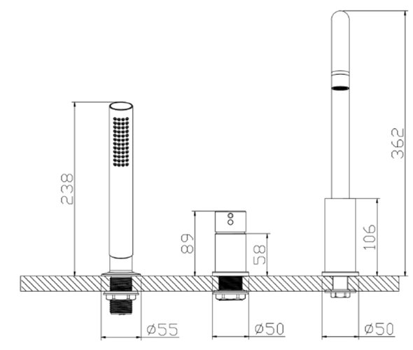 Bateria nawannowa 3-otworowa złoto szczotkowane Ultimate ABUL231221 Avapax