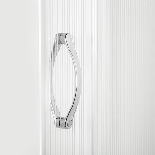 Biała kwadratowa kabina prysznicowa z brodzikiem szkło z dekorem 80x80 Xenia WH Kerra