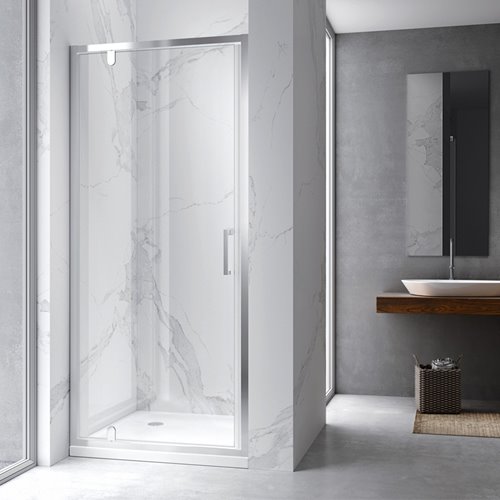 Drzwi prysznicowe uchylne do wnęki kolor profili chrom 90 cm ZES-KZ18C-90 zdjęcie 2