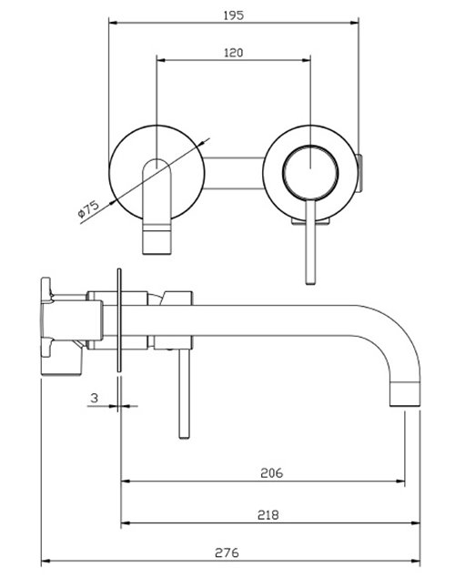 Bateria umywalkowa podtynkowa gun metal Ultimate ABUL141411 Avapax