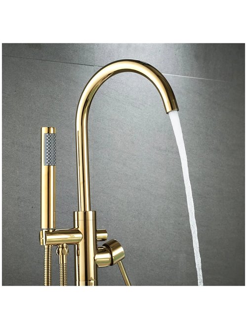 Złota bateria wannowa wolnostojąca Lungo Gold Rea