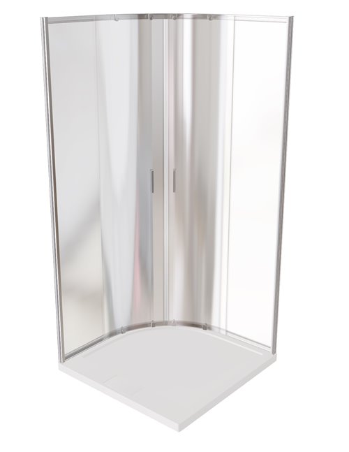 Zarya Besco chromowana kabina prysznicowa 90x90 powłoka ProClean + biały brodzik 4,5 cm Axim