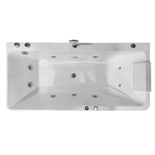 Przyścienna wanna z hydromasażem prostokątna konglomerat 170x80 cm MO-1803B