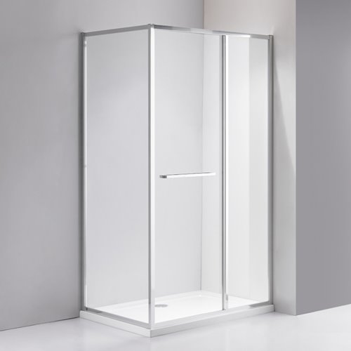 Chromowana prostokątna kabina prysznicowa Kira 110x80 drzwi rozsuwane do wewnątrz