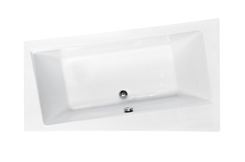 Czarno-biała wanna narożna z obudową 170 cm Prawa Infinity Besco