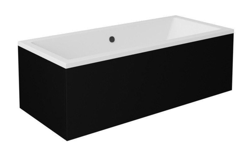 Czarna obudowa do wanny 165 cm Quadro Besco zdjęcie 2