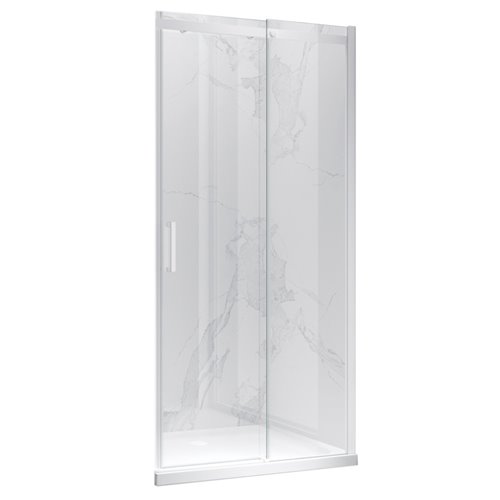 Białe drzwi prysznicowe do wnęki 135-140 cm rozsuwane szkło 8 mm KZ09E