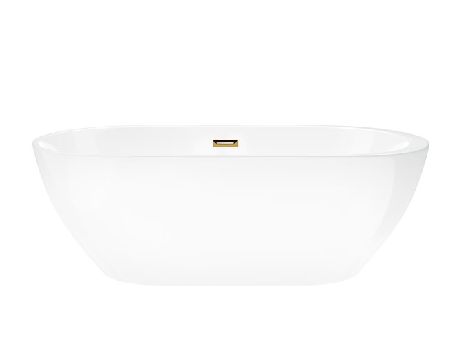 Wanna akrylowa, wolnostojąca Reno Corsan 160 cm korek klik-klak złoty