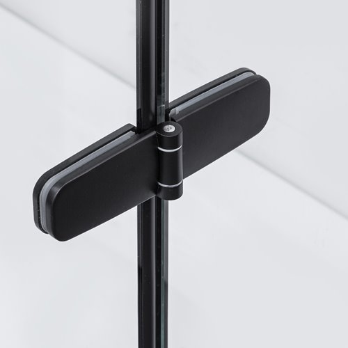 Czarna kabina prysznicowa kwadratowa 90x90 drzwi uchylne Long Black Kerra