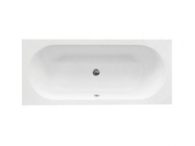 Czarno-biała wanna prostokątna z obudową akrylowa Vitae Besco 160 cm