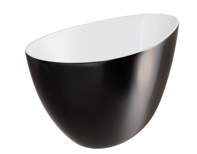 Czarno-biała wanna wolnostojąca z konglomeratu syfon biały Goya 142 B&W Besco WMD-140-GWW