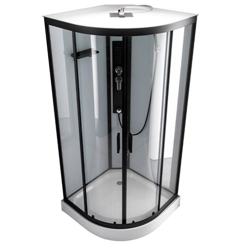 Kabina prysznicowa półokrągła zabudowana jasny środek 80x80 Clara