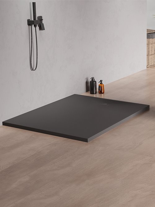 Brodzik prostokątny 140x80 konglomerat kolor antracyt New Trendy Nex Shade B-0511