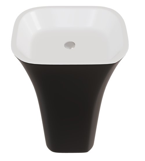 Umywalka wolnostojąca z konglomeratu czarno-biały mat Assos Matt B&W Besco UMMC-A-WO