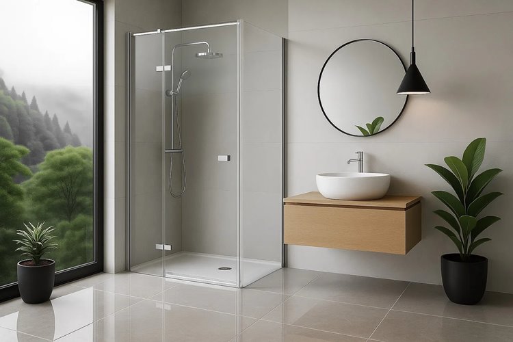 Kwadratowa kabina prysznicowa narożna lewa 100x100 Atlas Rea chrom