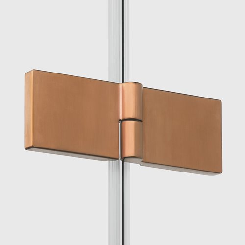 Kabina prysznicowa pięciokątna prawa drzwi uchylne kolor miedź szczotkowana 100x80 cm K-4689 New Trendy Nesta Copper Brushed