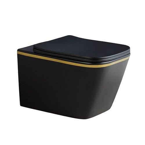 Zestaw podtynkowy stelaż GEBERIT DUOFIX + miska RAIN-MTB-GL-RIM-03 + przycisk DELTA 50 czarny połysk