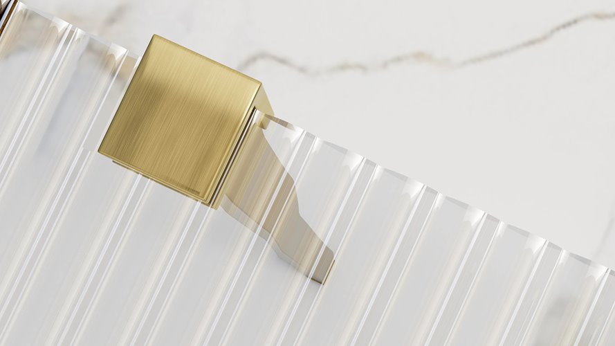 Złota szczotkowana ścianka prysznicowa walk-in 100 cm Aero Intimo Rea