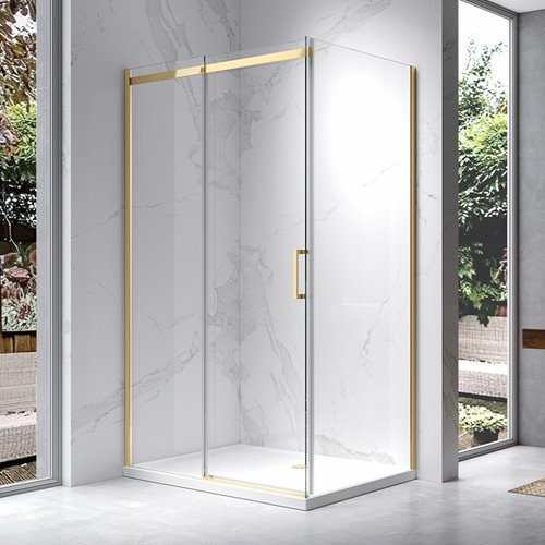 Złota kabina prysznicowa prostokątna 110x80 szkło 8 mm ZES-KZ22A-GL-110X80