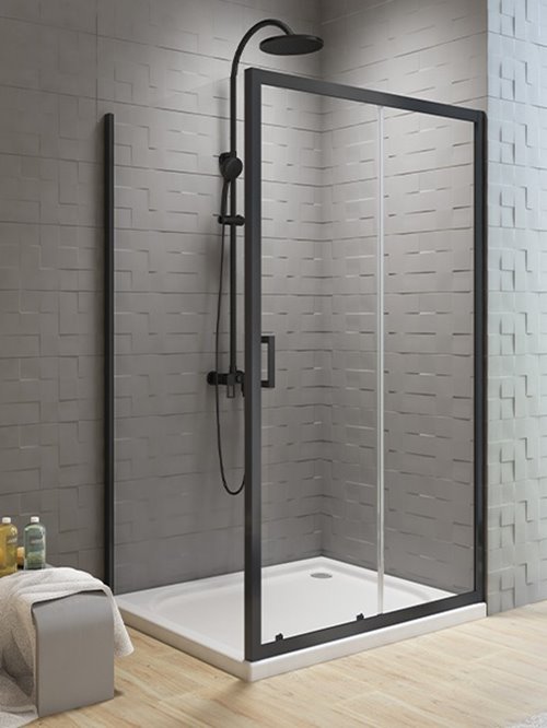 Kabina prostokątna 100x90 cm profile czarny mat K-5149 New Varia New Trendy