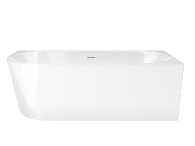 Wanna narożna przyścienna 160 cm Intero Corsan Prawa korek klik-klak biały