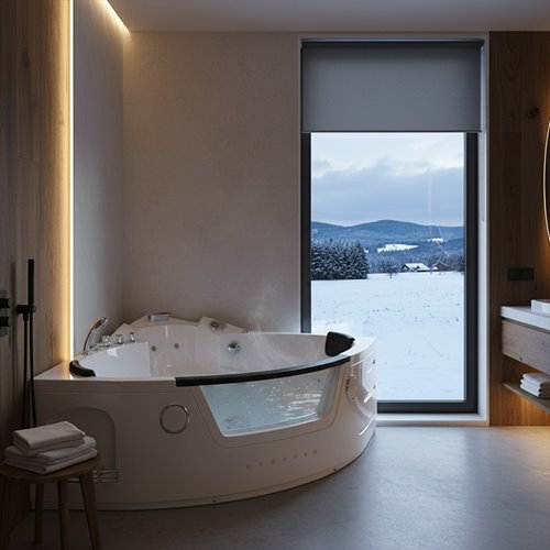 Wanna z hydromasażem narożna podgrzewacz wody Orino 632 152x152