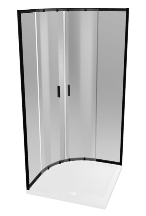 Zarya Besco czarna kabina prysznicowa 90x90 powłoka ProClean + biały brodzik 4,5 cm Axim