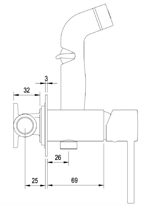 Bateria bidetowa wąż i słuchawka czarna Ultimate ABUL4113B1 Avapax