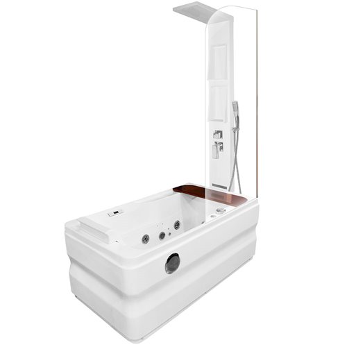 Wanna z hydromasażem i parawanem 160x78 cm MO-0062-160 Lewa