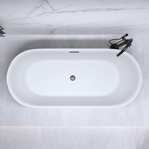 Wanna wolnostojąca czarno-biała czarny korek oraz przelew 170 cm Cesana Hydrosan