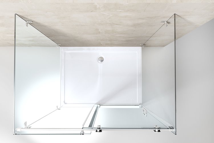 Kabina prysznicowa trójścienna 90x90x90 cm szkło 8mm grafitowe Swiss Liniger