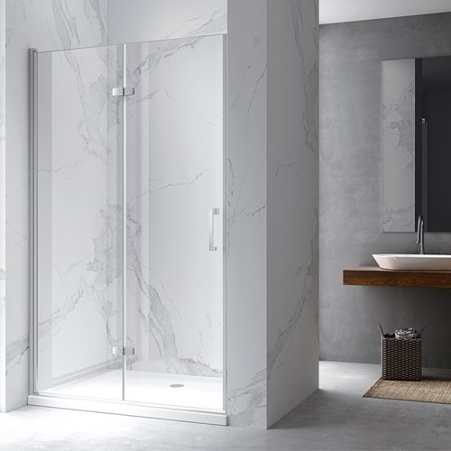 Chromowane drzwi prysznicowe składane do wnęki 110 cm ZES-KZ21E-110