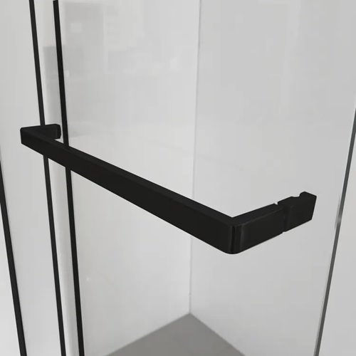 Czarna ścianka prysznicowa rozsuwana 140 cm Creative BK258T14K powłoka Clean Glass