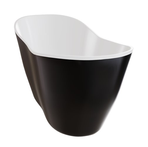 Wanna z konglomeratu czarno-biała 160 cm + klik-klak złoty Viya B&W Besco WMD-160-VWG