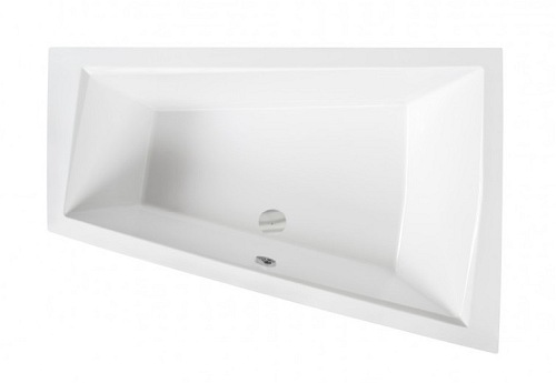 Wanna asymetryczna czarno-biała z obudową Intima Duo Besco prawa 180x125 cm