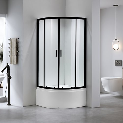 Kabina prysznicowa na głębokim brodziku czarny profil 90x90 Maja Hydrosan