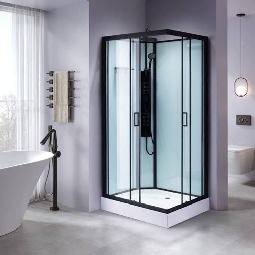 Kabina prysznicowa zabudowana na niskim brodziku prostokątna 120x80 Alma Prawa